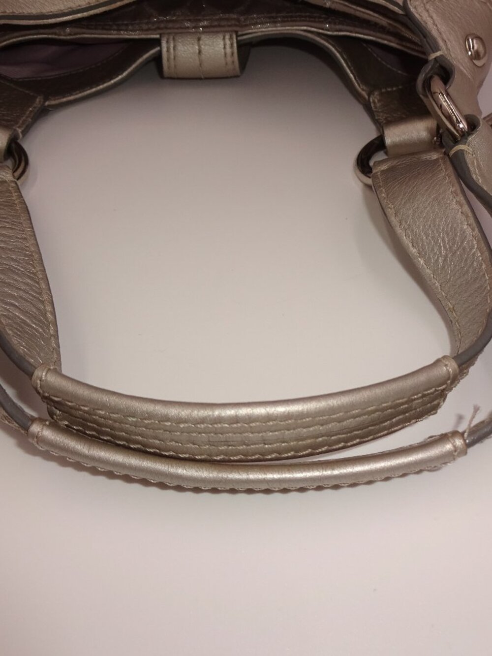 Coach Soho Metallic Silver Signature Jacquard Hobo Shoulder Bag Purse F18911 - Picture 7 of 16